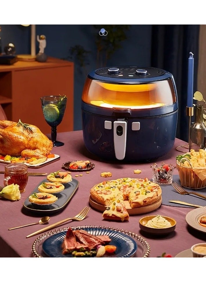 سوكاني مقلاة هوائية صحية من سوكاني SK-8016، سعة 8.0 لتر، مزودة بنافذة مرئية، وخلط تلقائي، وقوة 1800 واط - أسود/فضي - Image 4