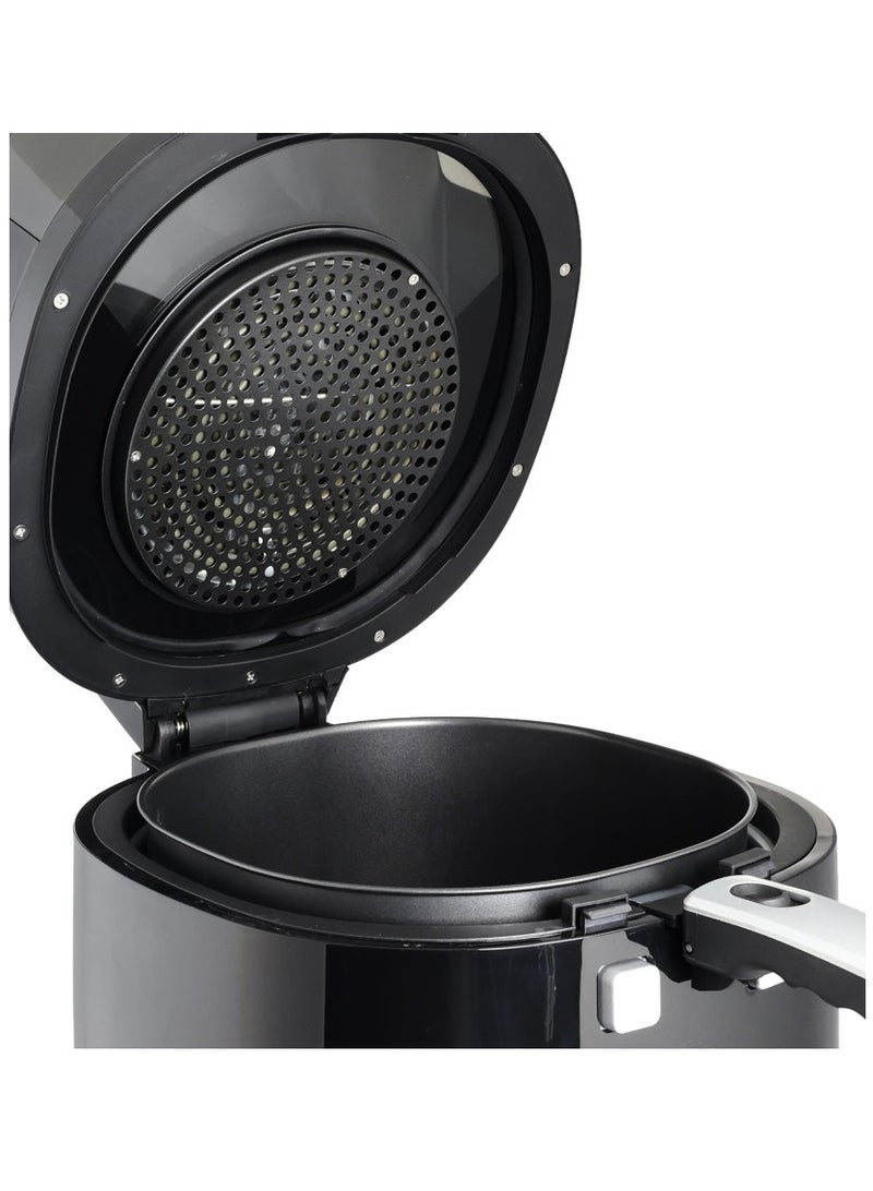 سوكاني مقلاة هوائية صحية من سوكاني SK-8016، سعة 8.0 لتر، مزودة بنافذة مرئية، وخلط تلقائي، وقوة 1800 واط - أسود/فضي - Image 3