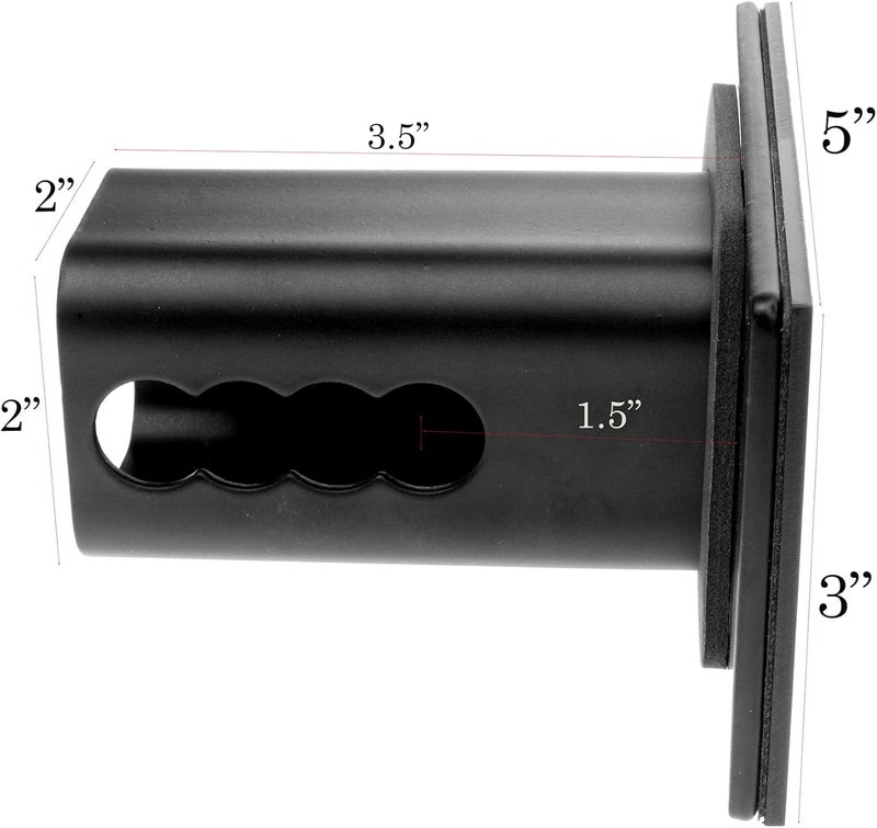 eVerHITCH USA Metal Flag Hitch Cover Fits 2" Receivers Black & Black with Thin Blue line - Image 3