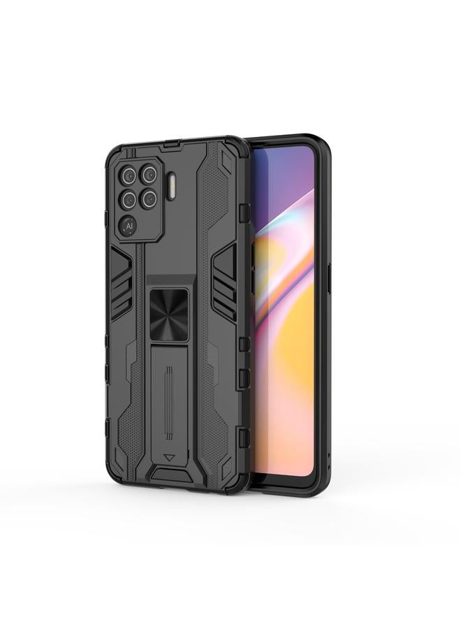 اس-توب جراب لهاتف OPPO A94 Supersonic مصنوع من مادة PC + TPU ومضاد للصدمات مع حامل - Image 1