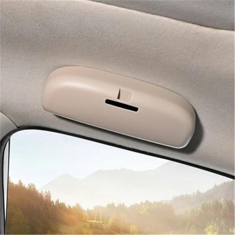 QASULER Beige Car Sunglasses Case for Toyota Highlander - Image 4