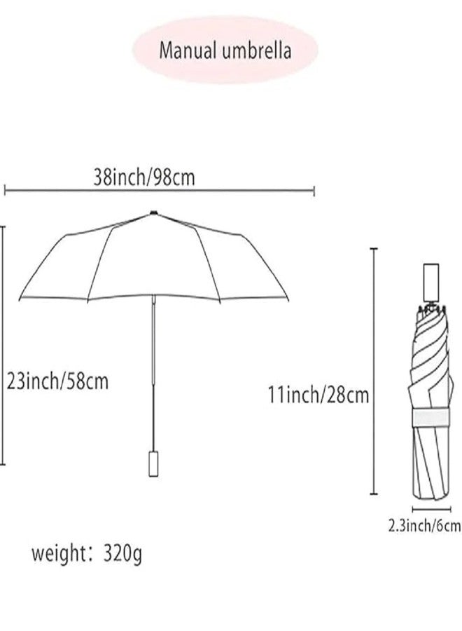 Urshigar Automatic Umbrella, Windproof Travel Umbrella for Rain, Auto Open Close Compact Folding Umbrella, Sun Protection Tote with Black Coating for Women Men (Black) - Image 3