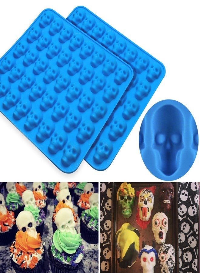 Sidosir 4Pcs Gummy Skull Chocolate Molds, Gummy Skull Candy Molds, Non-stick Silicone Candy Molds with 2 Droppers - Image 3