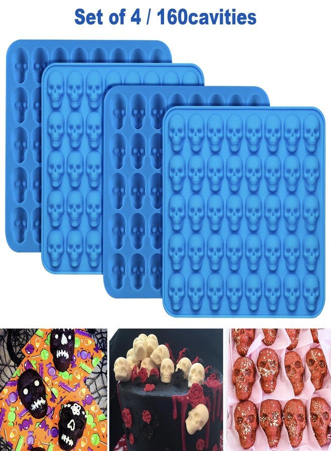 Sidosir 4Pcs Gummy Skull Chocolate Molds, Gummy Skull Candy Molds, Non-stick Silicone Candy Molds with 2 Droppers - Image 4