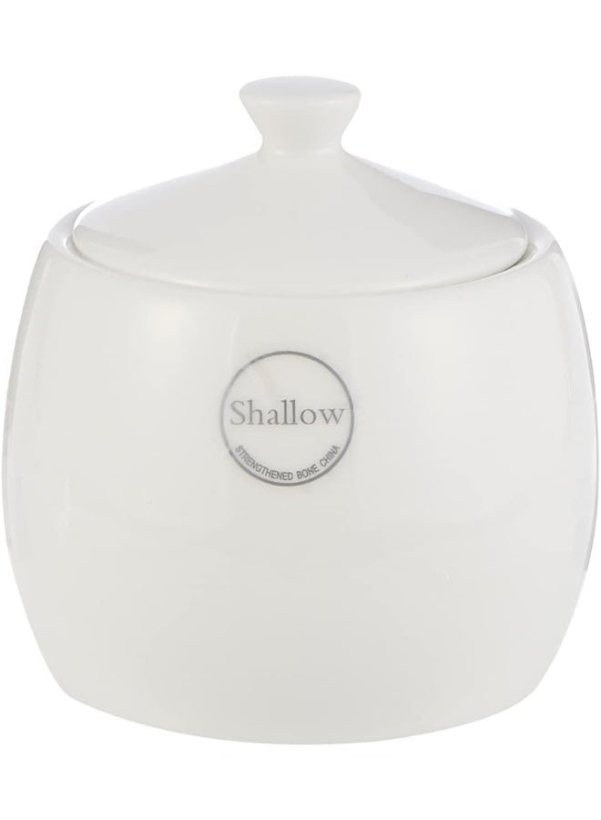 Shallow Bone China Hospitality Sugar Bowl (8 cm, White) – Elegant Sugar Pot with Lid for Tea & Coffee | Lightweight, Durable & Easy to Clean - Image 3