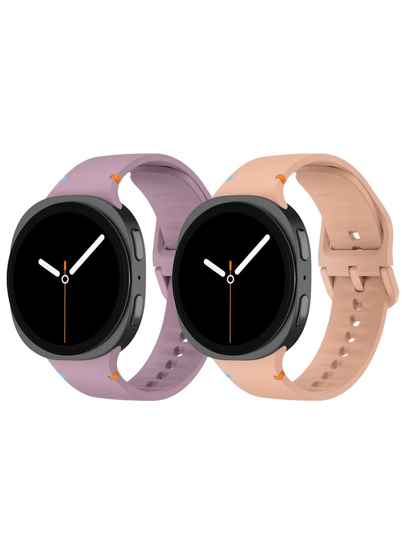 CATANES 2Packs Sport Band for Galaxy Watch 8 40mm 44mm and Watch 8 Classic 46mm, Silicone Replacement Strap, M/L Size - Image 2