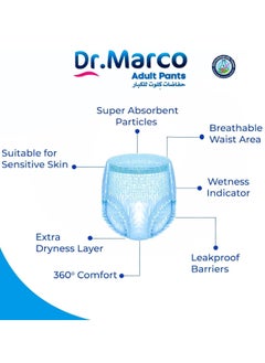 Dr. Marco Dr. Marco Adult Culotte Diaper Size Large  30 Pants with Wetness Indicator Turkish made Incontinence Pull Ups Underwear with Italian Technology  - Image 4