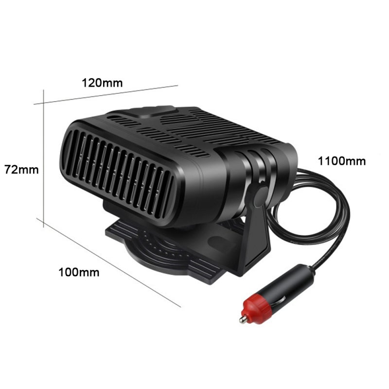 Car Heater Fan: 12V/24V Black Alloy Heating Wire - 360° Rotation Quick Defog Defrost Multifunctional Heating Cooling Plug And Play Silent Operation for 12V/24V Car Van Truck SUV - Image 2