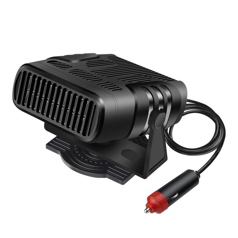 Car Heater Fan: 12V/24V Black Alloy Heating Wire - 360° Rotation Quick Defog Defrost Multifunctional Heating Cooling Plug And Play Silent Operation for 12V/24V Car Van Truck SUV - Image 1