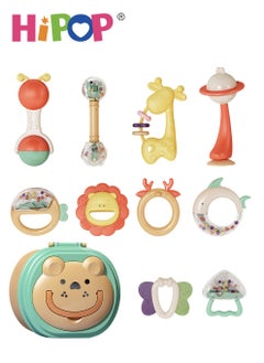 HIPOP 10 Pack Baby Rattles Toys,Baby Teething Toys,With Individual Packaging,Grab and Twist Rattles Sensory Toys Set,Food Grade Silicone Material,Newborn Toy Gifts,Early Education Toys Set  - Image 1