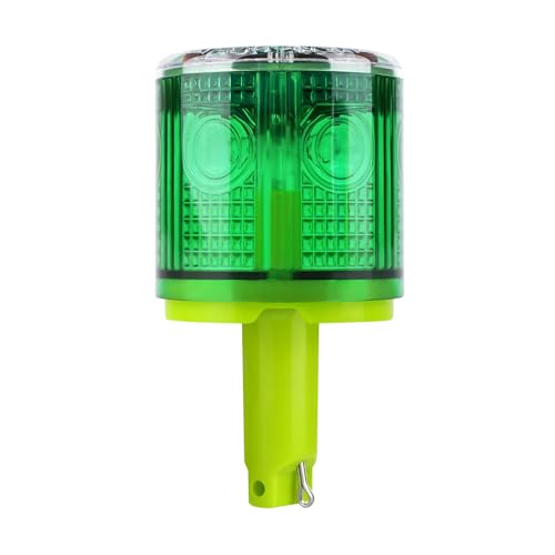 Aolyty Solar Strobe Warning Light 360 Degree Single Column Super Bright Waterproof IP54 for Construction Traffic Dock Marine Light Control Flashing (Green) - Image 1
