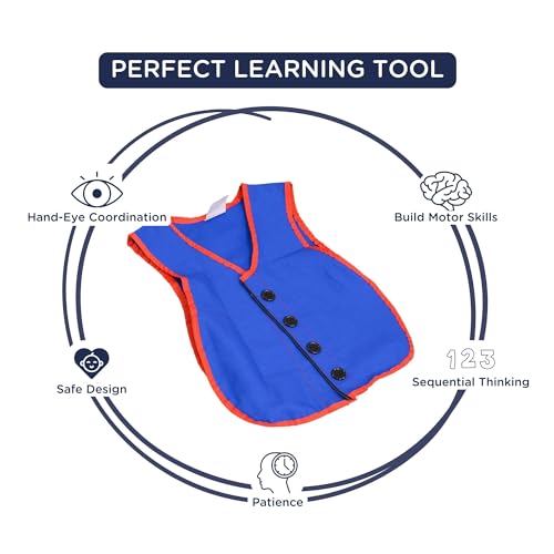 Children's Factory Manual Dexterity Combo Zipper/Button Vest Classroom Furniture (CF361-319) Blue 17.5 x 13.5 - Image 5