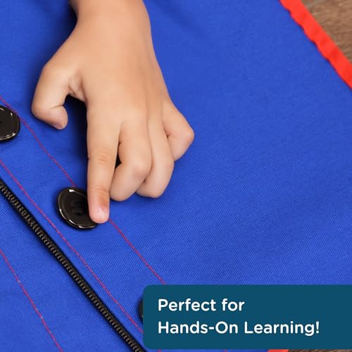 Children's Factory Manual Dexterity Combo Zipper/Button Vest Classroom Furniture (CF361-319) Blue 17.5 x 13.5 - Image 3