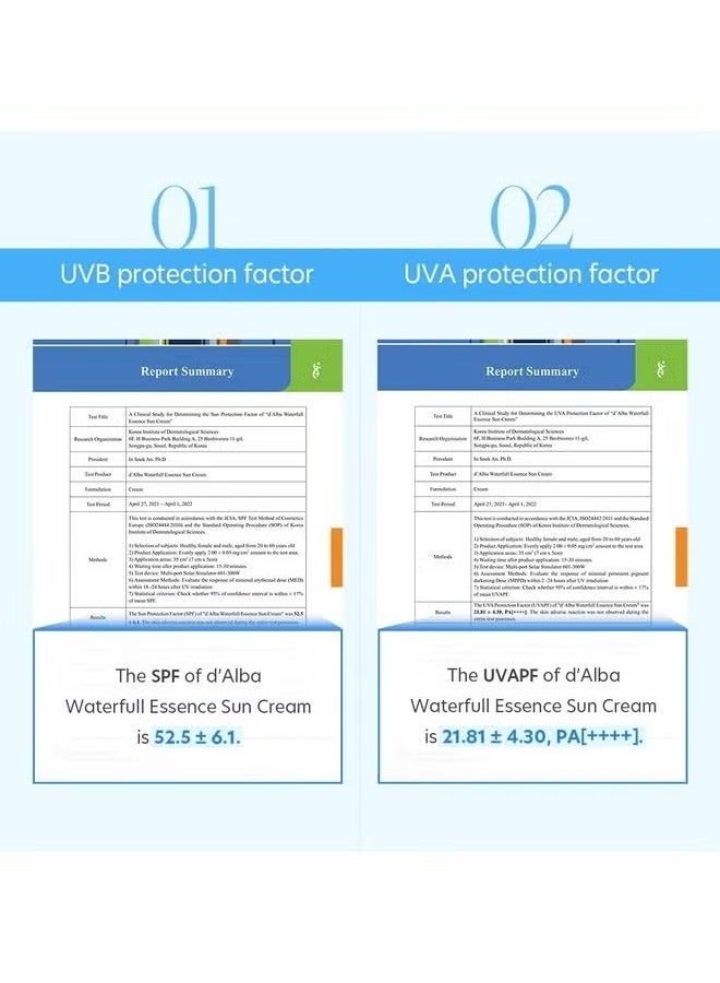 d'alba Piedmont Italian White Truffle Waterfull Essence Sunscreen Vegan Skincare Lightweight Sunscreen With Spf 50+ Pa++++ Glowy Safe For All Skin Types50Ml - Image 3