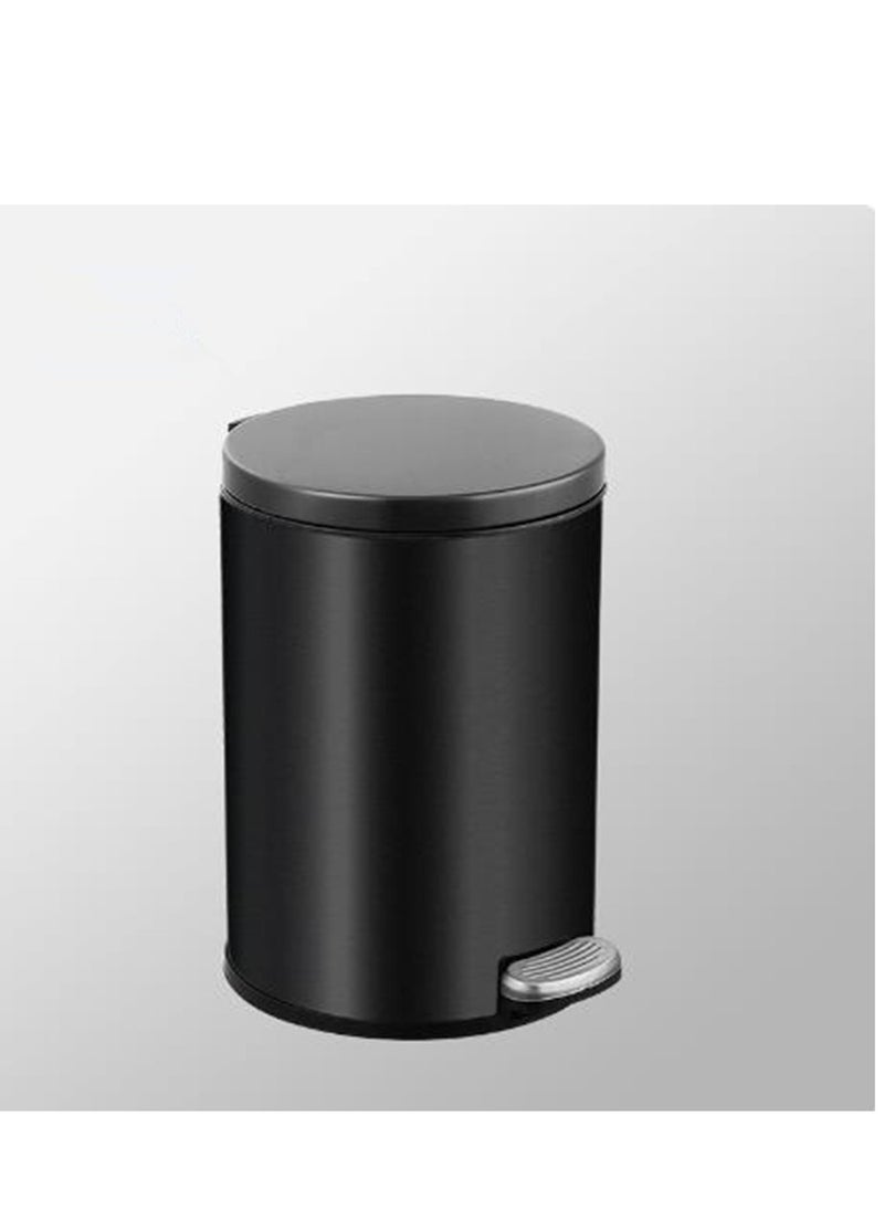 Golden 8 Liter Stainless Steel Pedal Trash Bin with a Polished Finish and Removable Internal Bucket  - Image 1