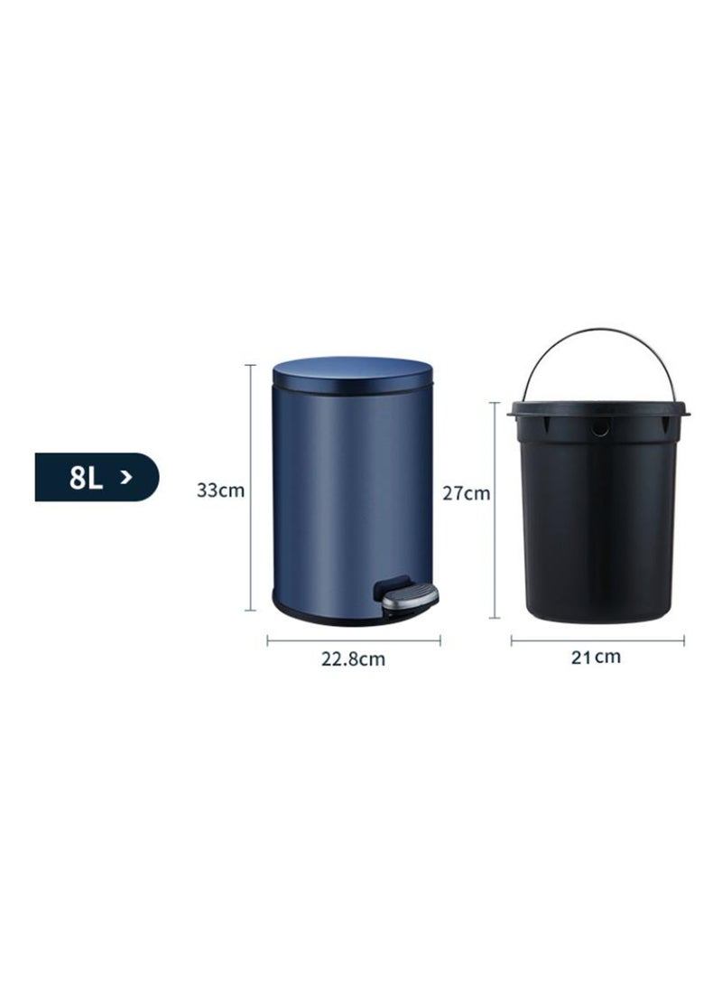 Golden 8 Liter Stainless Steel Pedal Trash Bin with a Polished Finish and Removable Internal Bucket  - Image 2