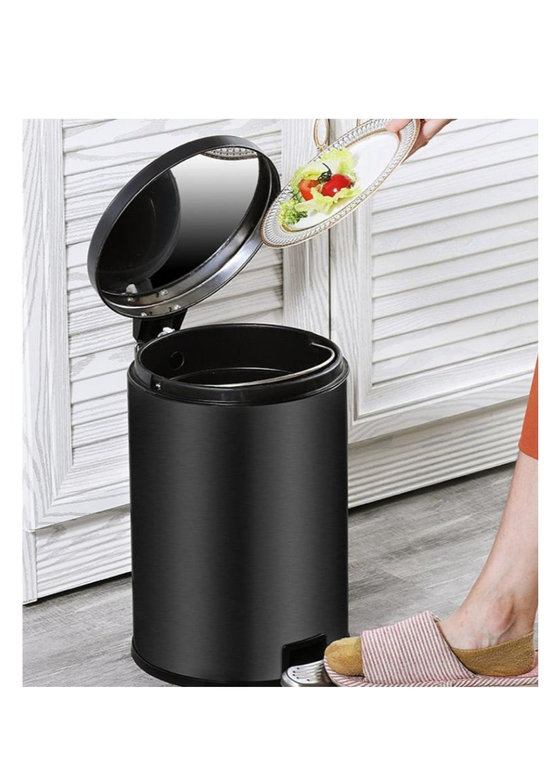 Golden 8 Liter Stainless Steel Pedal Trash Bin with a Polished Finish and Removable Internal Bucket  - Image 3