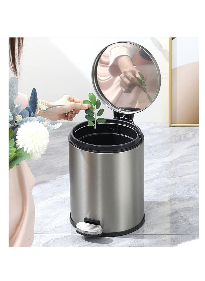 Golden 8 Liter Stainless Steel Pedal Trash Bin with a Polished Finish and Removable Internal Bucket  - Image 5