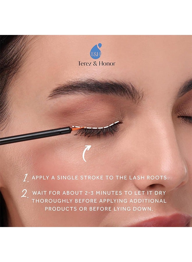 Terez & Honor Enhancing Eyelash And Brow Growth Serum 3ml, Eyelash Enhancing Serum, Appearance of Longer And Thicker Eyelashes, Enhances And Protect Against Breakage, Improving Flexibility - Image 4