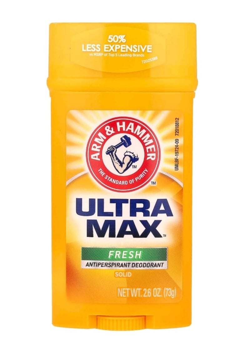 Arm & Hammer UltraMax,Solid Antiperspirant Deodorant, Fresh, 2.6 oz (73 g) - Image 1