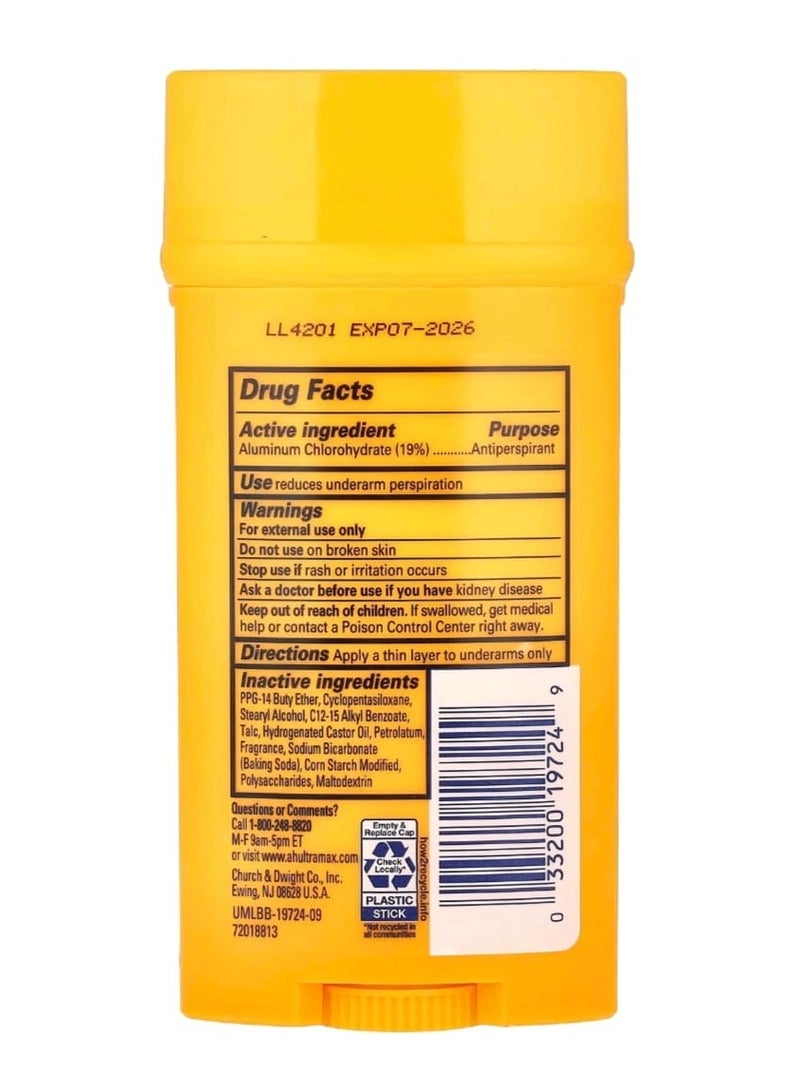 Arm & Hammer UltraMax,Solid Antiperspirant Deodorant, Fresh, 2.6 oz (73 g) - Image 2