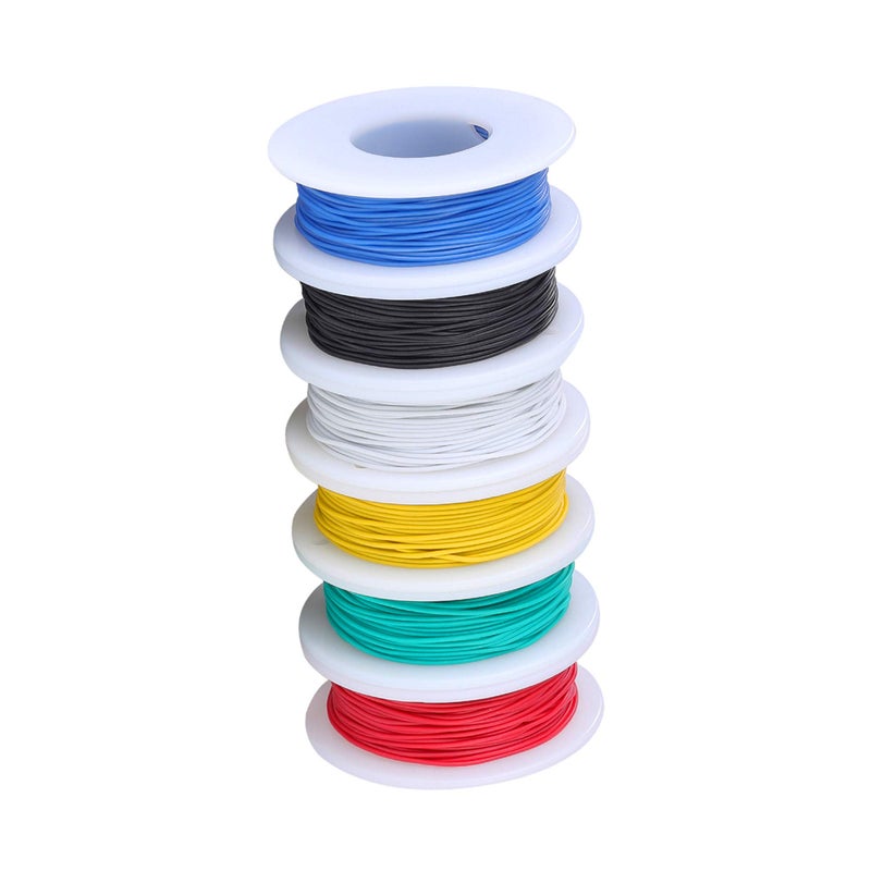 TUOFENG 28 awg Wire Solid Core Hookup Wires6 Different Colored Jumper Wire 50 ft Each 28 Gauge Tinned Copper Wire PVC OD 117mm Hook up Wires Kit