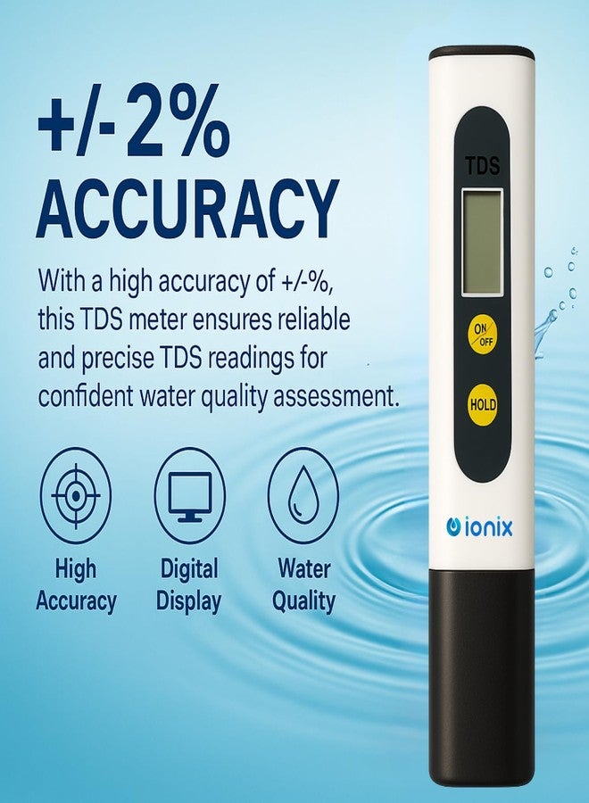 Ionix TDS Meter | TDS meter for water testing hm digital, Digital LCD Tds Meter Waterfilter r for Measuring | New Model Pen Type Digital LCD TDS Meter r for Water Quality Test - Image 5
