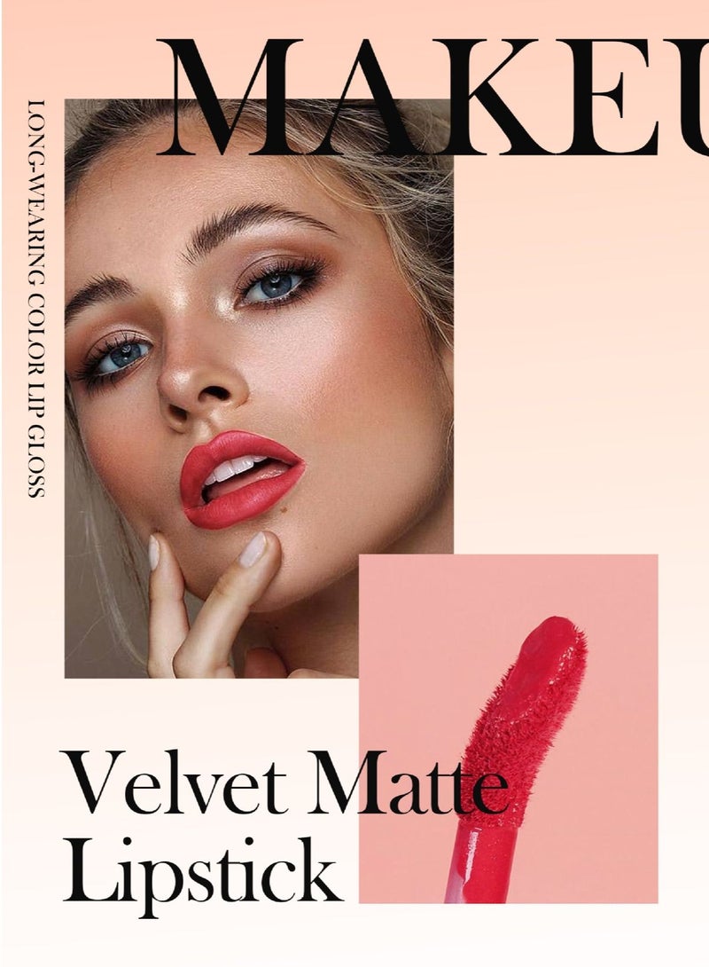 Handaiyan Liquid Lipstick Set 6 Pcs Matte Nude Waterproof Pigmented Velvety Nude Long Lasting Long-wearing Moisturizing Non-Stick Cup Beauty Glazed Gloss Make up Gift Set  - Image 2