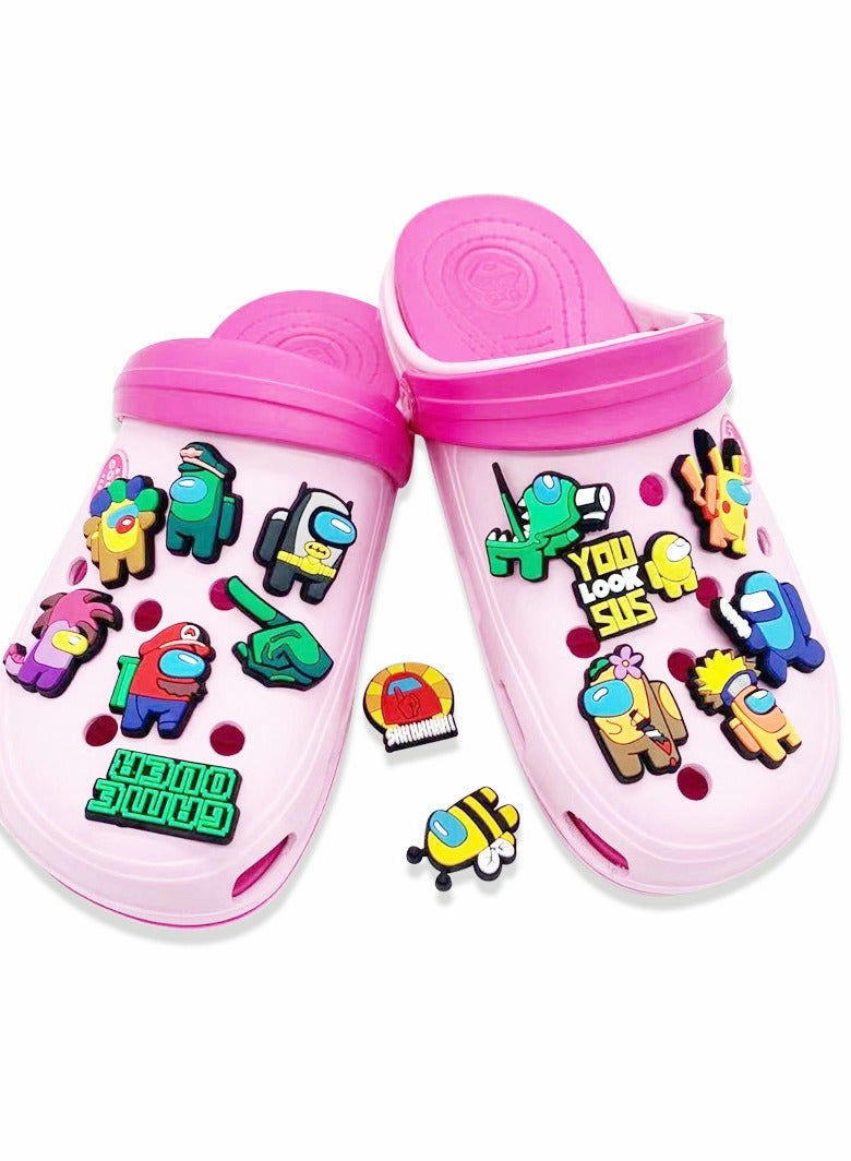 KASTWAVE Shoe Decoration Charms, 15 PCS Mixed PVC Shoe Charms for Crocs Charm, PVC Shoe Charms for Croc, Different Shapes, Hole Hole Shoes Buckle, Party Gift for dult Men Women Kids and Teens Girls - Image 2