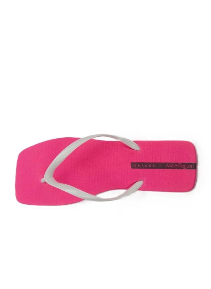 Voices Slim Women'S  Flip Flops With Square Shape Sole - Pink/White