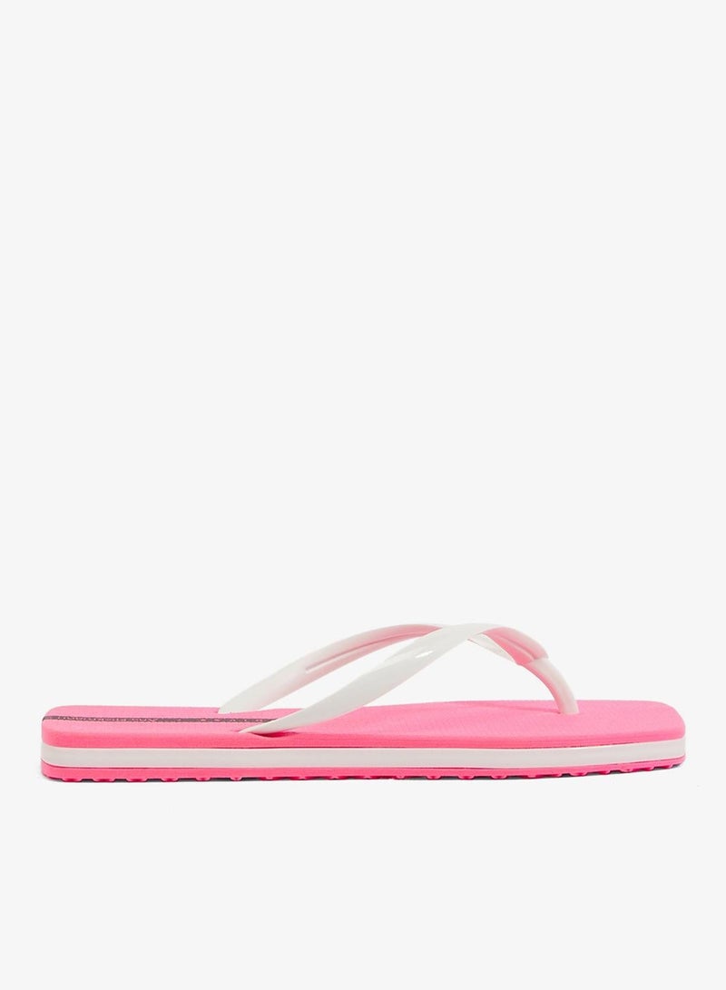 Voices Slim Women'S  Flip Flops With Square Shape Sole - Pink/White - Image 1