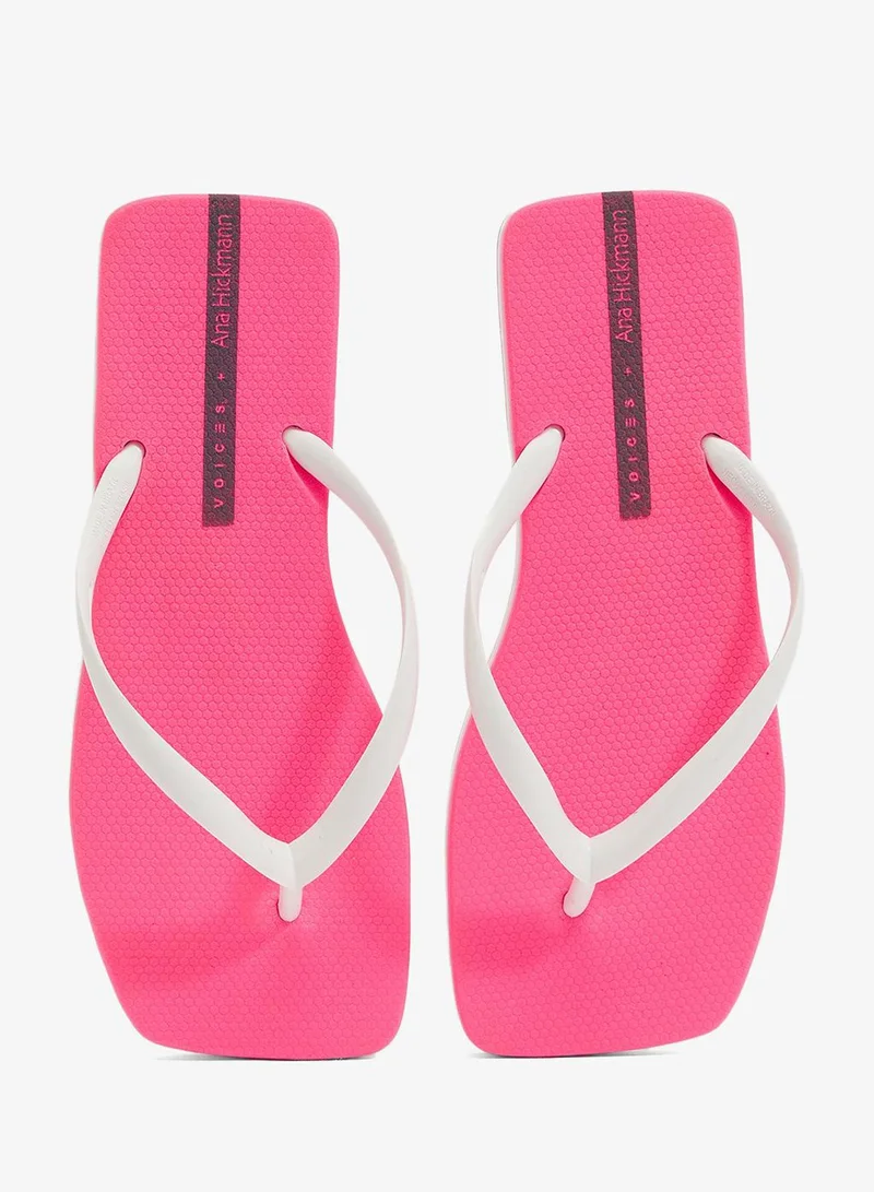 Voices Pink-White Slim Women'S  Flip Flops With Square Shape Sole - Pink/White for Women | Best Price UAE