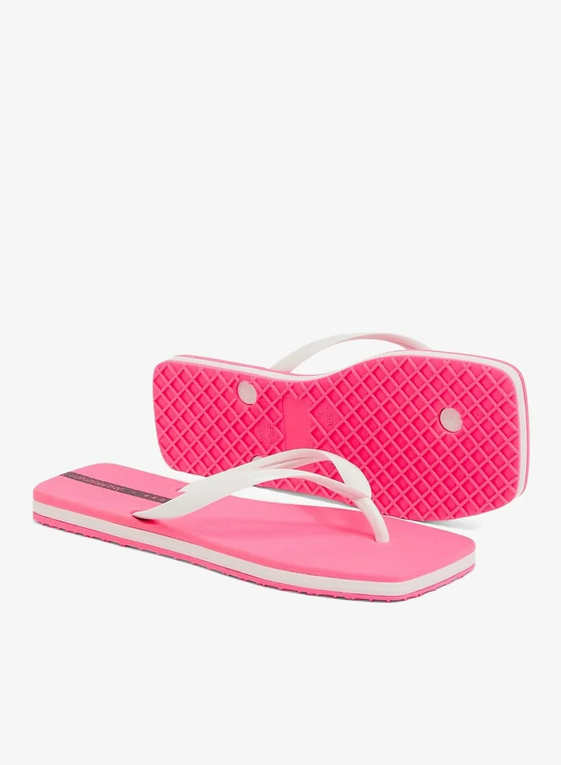 Voices Pink-White Slim Women'S  Flip Flops With Square Shape Sole - Pink/White for Women | Best Price UAE