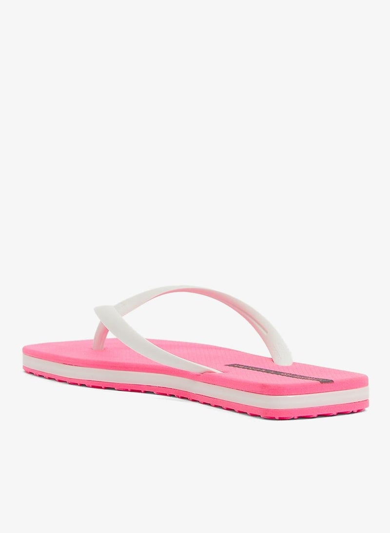 Voices Slim Women'S  Flip Flops With Square Shape Sole - Pink/White - Image 2