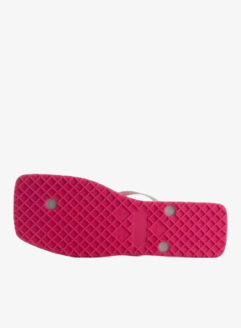 Voices Pink-White Slim Women'S  Flip Flops With Square Shape Sole - Pink/White for Women | Best Price UAE