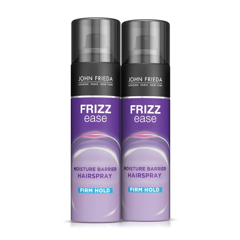 John Frieda Frizz Ease Moisture Barrier Hairspray, Firm Hold Hairspray, Seals Out Moisture, Blocks Frizz, Protects Against Heat, and Keeps Hair Straight with Long-Lasting Hold, 12 Oz, Pack of 2 - Image 1
