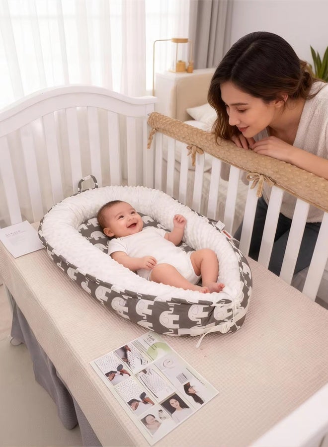 LOKIPA Baby Lounger Nest - Portable Foldable Crib Bed for Newborns 0-12M, 100% Breathable Cotton with Adjustable Bumper & Pillow, Travel Bassinet Insert, Co-Sleeper, Machine Washable - Image 5