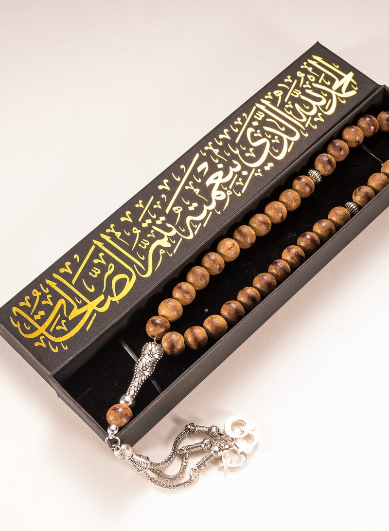 1pc Beginner's Agarwood Tasbih with Subtle Floral Aroma & Visible Oil Lines – 33 Beads Islamic Prayer Beads with Gift Box – Ideal for Dhikr, Ramadan, Eid, Hajj, Umrah & Daily Spiritual Practice - Image 4