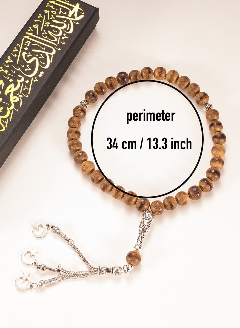 1pc Beginner's Agarwood Tasbih with Subtle Floral Aroma & Visible Oil Lines – 33 Beads Islamic Prayer Beads with Gift Box – Ideal for Dhikr, Ramadan, Eid, Hajj, Umrah & Daily Spiritual Practice - Image 5