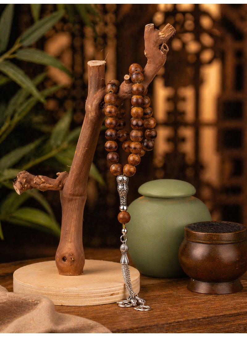 TranquilBeads 1pc Beginner's Agarwood Tasbih with Subtle Floral Aroma & Visible Oil Lines – 33 Beads Islamic Prayer Beads with Gift Box – Ideal for Dhikr, Ramadan, Eid, Hajj, Umrah & Daily Spiritual Practice - Image 1