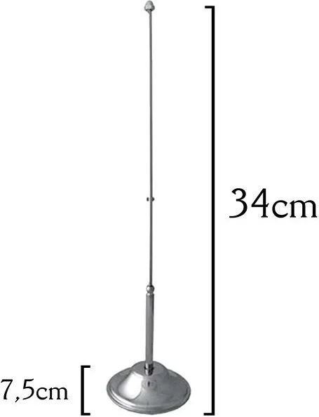 Saturndesign Desktop Black Kalima Tawhid Flag Chrome Pole Table Flag Set