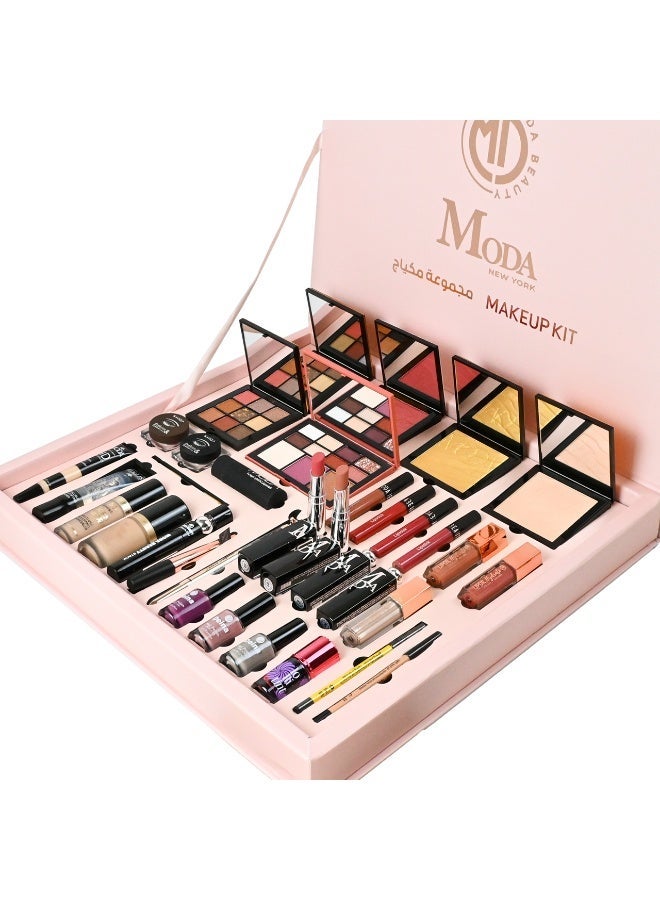 MODABEAUTY Moda New York Press Makeup Kit – Complete Set for Eyes and Lips - Image 1