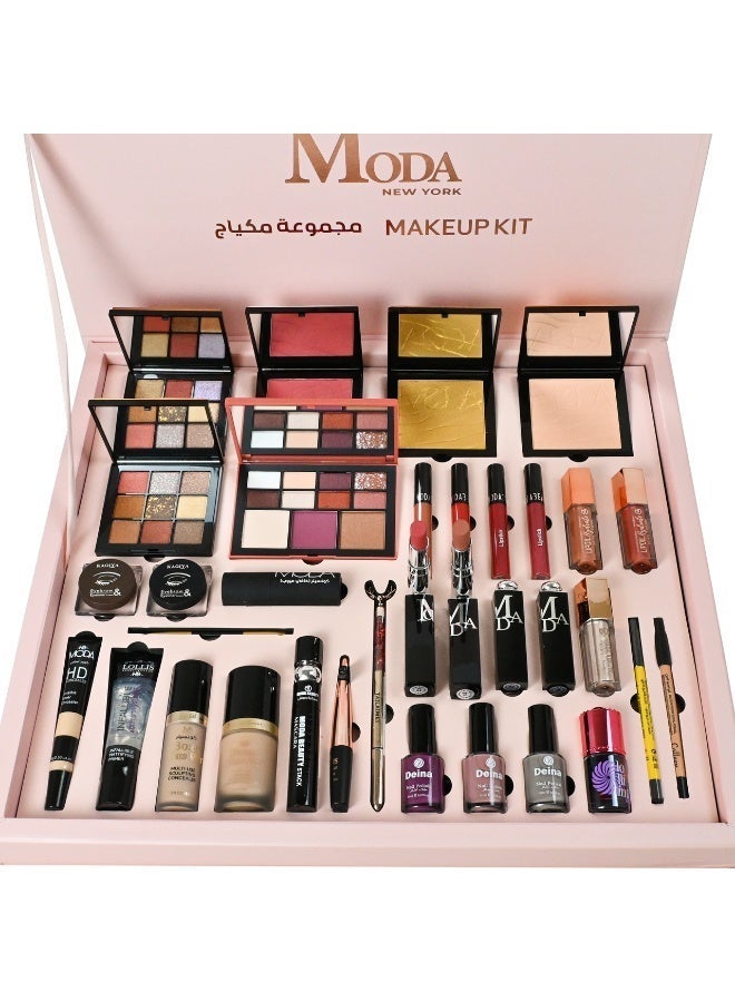 MODABEAUTY Moda New York Press Makeup Kit – Complete Set for Eyes and Lips - Image 2
