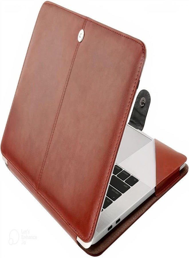 Flausen PU Leather Case Cover for ASUS Zenbook 14 Flip OLED (2022) Laptop, Brown - Image 1