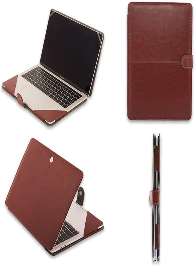 Flausen PU Leather Case Cover for ASUS Zenbook 14 Flip OLED (2022) Laptop, Brown - Image 5