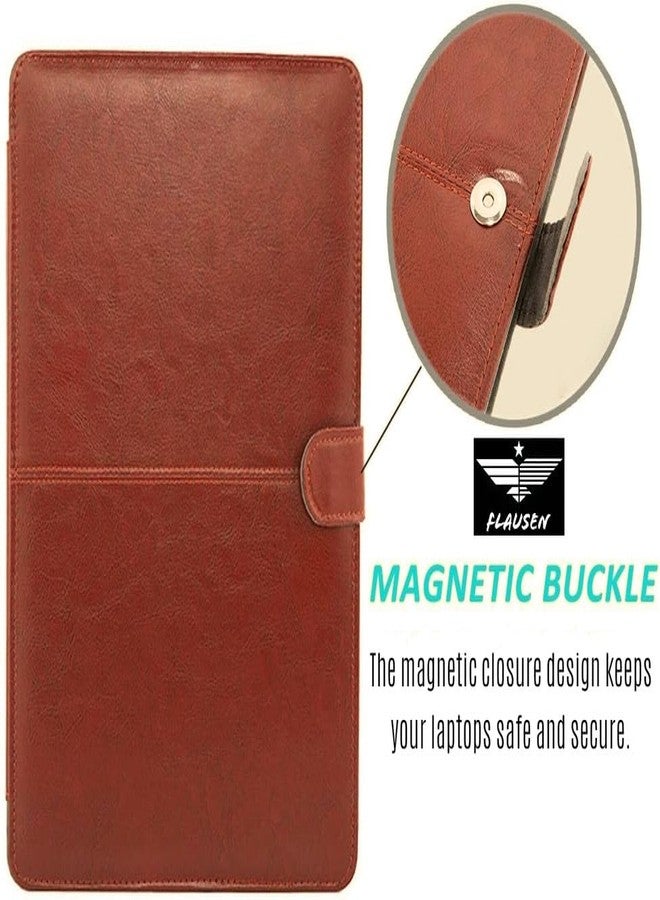 Flausen PU Leather Case Cover for ASUS Zenbook 14 Flip OLED (2022) Laptop, Brown - Image 3