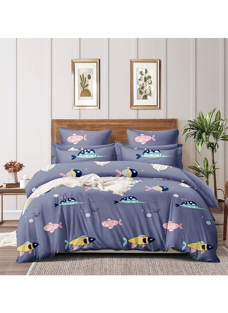 MORADO MORADO Glace Cotton Double Duvet CoverRajai CoverBlanket Cover with Zipper 90x100 Inches Grey 
