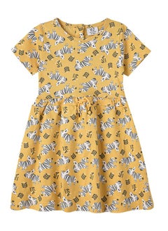 Zebra Graphic Print Drawstring Dress by Styli
