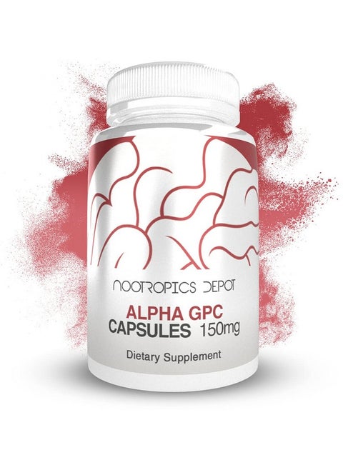 Nootropics Depot Alpha GPC Capsules | 150mg | 60 Count | Choline Supplement | Brain Health Supplement | Supports Healthy Brain Function | Enhance Cognition, Memory + Focus