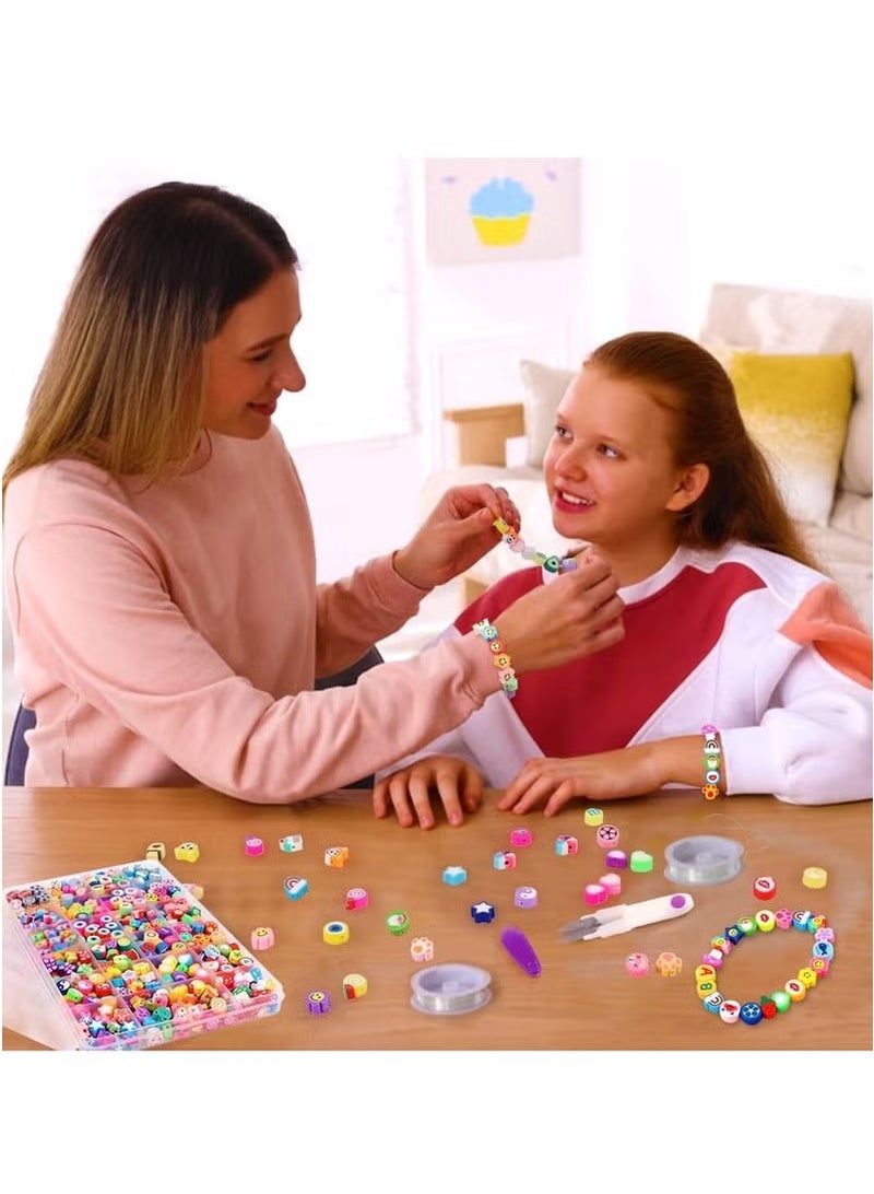 Betaoby 480PCS Mixed Shapes Acrylic Beads, 24 Style Cute Heart Mushroom Clay Beads Charms for Jewelry Necklace Earring Making, DIY Bracelet Making Kit Accessories for Women Girls - Image 2